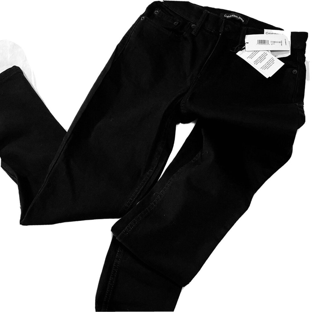 Calvin Klein Women's High Rise Skinny Fitted Leg Jeans Size 27 Black w Stretch - Picture 10 of 12